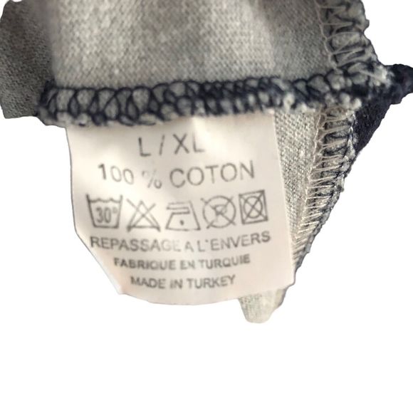 Disneyland Paris Rugby Blue Gray Striped Collared Polo Long Sleeve Shirt L/XL - Picture 6 of 8